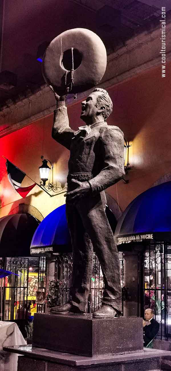 Metal Statue of a Mariachi in Plaza Garibaldi