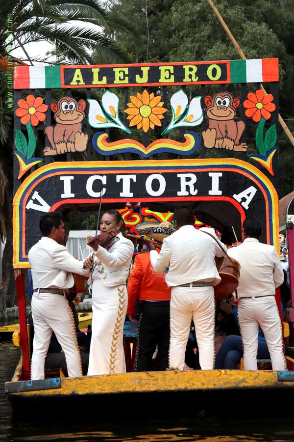 Trajinera Xochimilco Boat with Mariachi in Mexico City